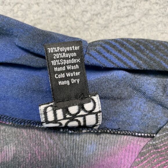 Clara Sun Woo Blouse Womens Small Top 3/4 Sleeve Purple Blue Black - Picture 6 of 8